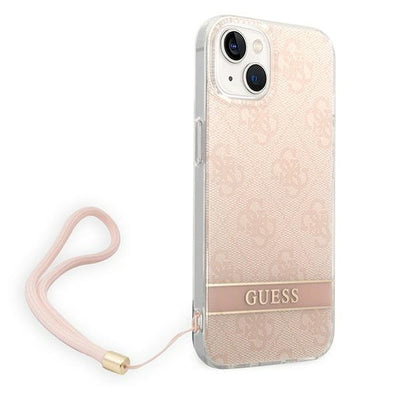 Guess GUOHCP14MH4STP iPhone 14 Plus 6.7 "pink / pink hardcase 4G Print Strap