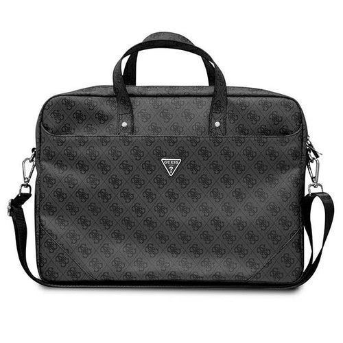 Guess Saffiano 4G Triangle Logo bag for a 16'' laptop - black