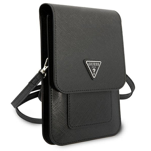 Guess Handbag GUWBSATMBK black / black Saffiano Triangle