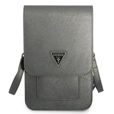 Guess Handbag GUWBSATMGR gray / gray Saffiano Triangle
