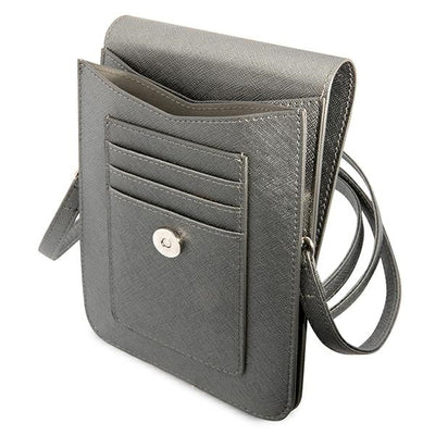 Guess Handbag GUWBSATMGR gray / gray Saffiano Triangle