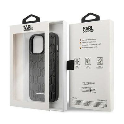 Karl Lagerfeld KLHCP13LMNMP1K iPhone 13 Pro / 13 6.1 "hardcase black / black Monogram Plaque