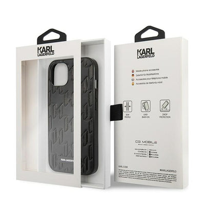 Karl Lagerfeld KLHCP13SMNMP1K iPhone 13 mini 5,4 "hardcase black / black Monogram Plaque
