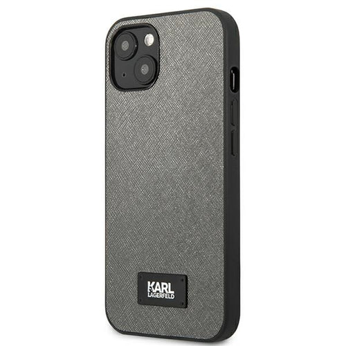 Karl Lagerfeld KLHCP13SSFMP2DG iPhone 13 mini 5,4 "hardcase silver / silver Saffiano Plaque