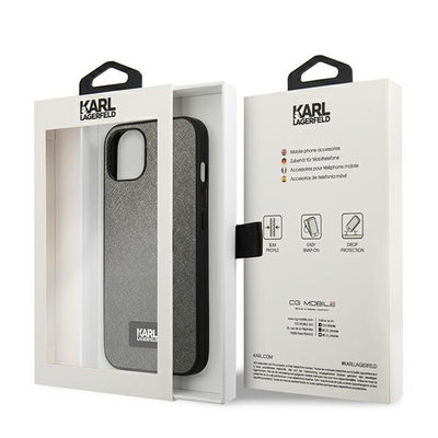 Karl Lagerfeld KLHCP13SSFMP2DG iPhone 13 mini 5,4 "hardcase silver / silver Saffiano Plaque