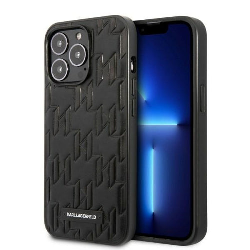 Karl Lagerfeld Monogram Plaque Case for iPhone 13 Pro Max - Black