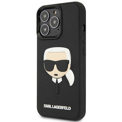 Karl Lagerfeld KLHCP14LKH3DBK iPhone 14 Pro 6.1 "black / black hardcase 3D Rubber Karl`s Head