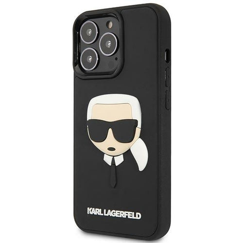 Karl Lagerfeld KLHCP14LKH3DBK iPhone 14 Pro 6.1 "black / black hardcase 3D Rubber Karl`s Head