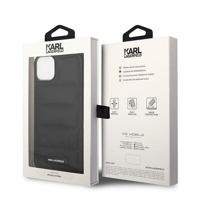 Karl Lagerfeld Puffy Elongated Logo Case for iPhone 14 Plus - Black