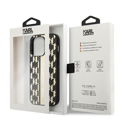 Karl Lagerfeld KLHCP14XPGKLSKW iPhone 14 Pro Max 6,7 "hardcase brown / brown Monogram Stripe