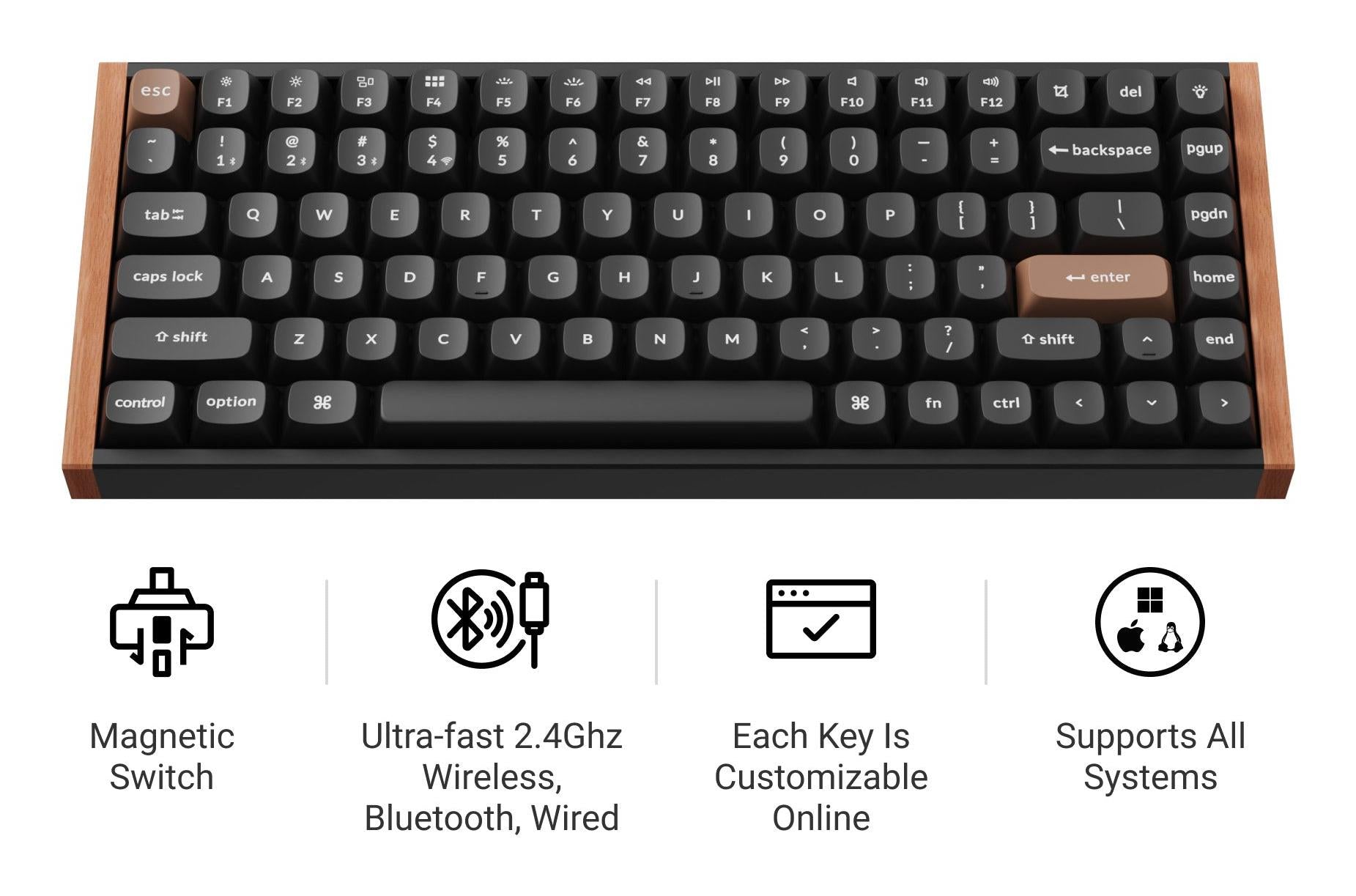 KEYBOARD WRL K2 HE/BLACK K2H-J1 KEYCHRON