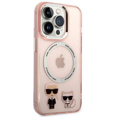 Karl Lagerfeld KLHMP14LHKCP iPhone 14 Pro 6.1" hardcase pink/pink Karl &amp; Choupette Aluminum Magsafe