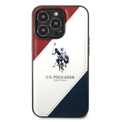 US Polo USHCP14LPSO3 iPhone 14 Pro 6.1&quot; white/white Tricolor Embossed — U.S. Polo Assn.