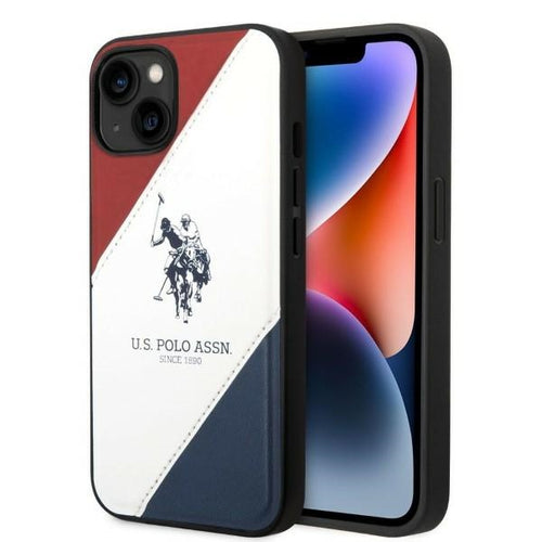 US Polo USHCP14MPSO3 iPhone 14 Plus 6.7&quot; white/white Tricolor Embossed — U.S. Polo Assn.