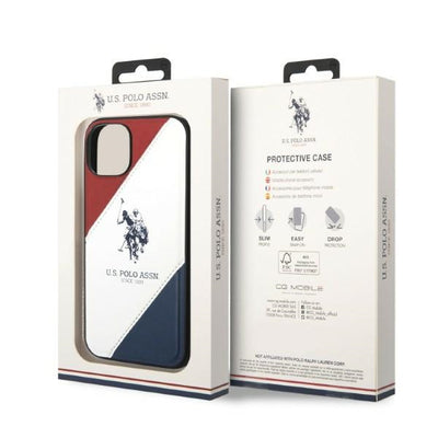 US Polo USHCP14MPSO3 iPhone 14 Plus 6.7&quot; white/white Tricolor Embossed — U.S. Polo Assn.