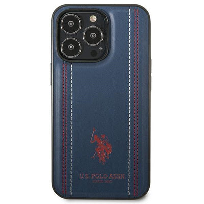 US Polo USHCP14XPFAV iPhone 14 Pro Max 6.7&quot; navy/navy blue Leather Stitch — U.S. Polo Assn.