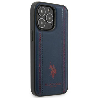 US Polo USHCP14XPFAV iPhone 14 Pro Max 6.7&quot; navy/navy blue Leather Stitch — U.S. Polo Assn.