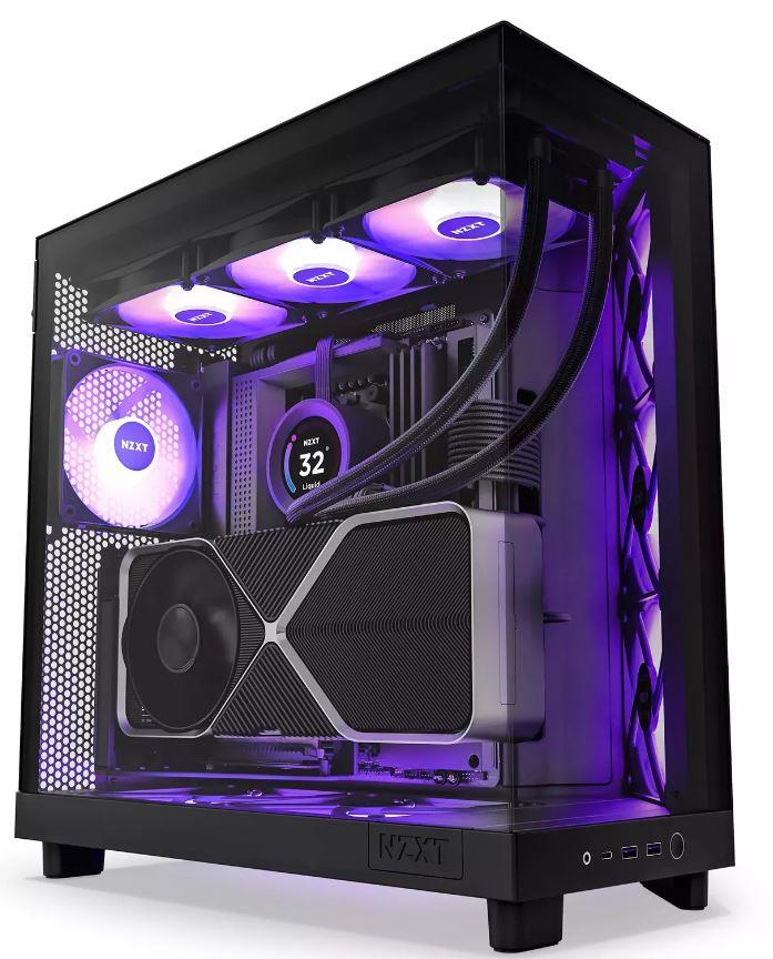 Case NZXT H6 Flow RGB MidiTower Case product features Transparent panel Not included ATX MicroATX MiniITX Colour Black CC-H61FB-R1