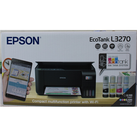 SALE OUT. Epson EcoTank L3270, 3in1 Printer | Epson EcoTank | L3270 | Inkjet | Colour | A4 | Wi-Fi | Black | DAMAGED PAC