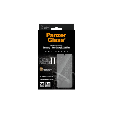 PanzerGlass Ceramic Screen Protector Samsung New Galaxy S26 Ultra | Ultra-Wide Fit w. EasyAligner | PanzerGlass