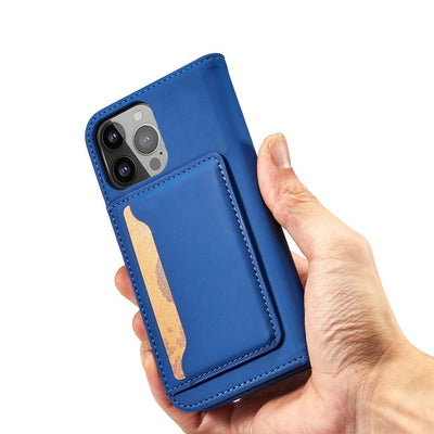 Magnet Card Case for Samsung Galaxy S23 flip cover wallet stand blue — Hurtel