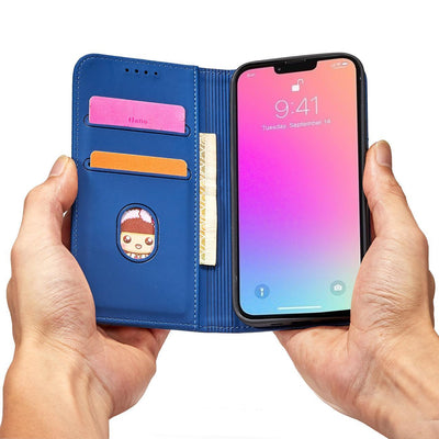 Magnet Card Case for Samsung Galaxy S23 Ultra flip cover wallet stand blue — Hurtel