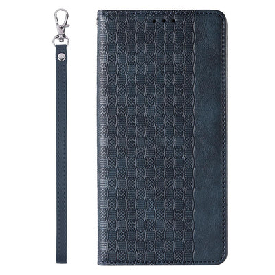 Magnet Strap Case Case for Samsung Galaxy S23 Ultra Flip Wallet Mini Lanyard Stand Blue — Hurtel