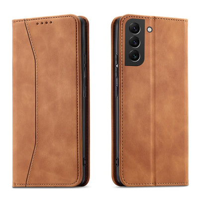 Magnet Fancy Case for Samsung Galaxy S23+ flip cover wallet stand brown — Hurtel