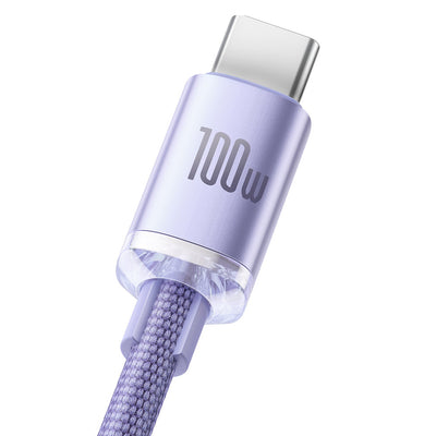 Baseus Crystal Shine Series cable USB cable for fast charging and data transfer USB Type A - USB Type C 100W 2m purple (CAJY0