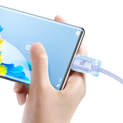 Baseus Crystal Shine Series cable USB cable for fast charging and data transfer USB Type A - USB Type C 100W 2m purple (CAJY0