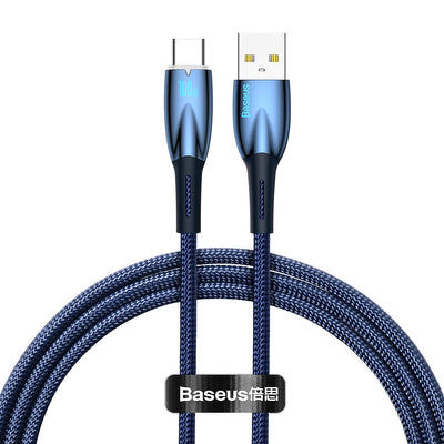 Baseus Glimmer Series fast charging cable USB-A - USB-C 100W 480Mbps 1m blue