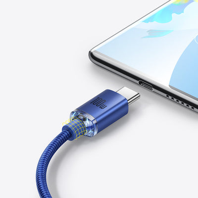 Baseus Crystal Shine Series cable USB cable for fast charging and data transfer USB Type A - USB Type C 100W 2m blue (CAJY000