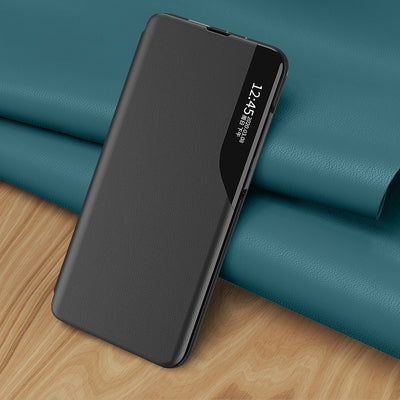 Eco Leather View Case cover for Samsung Galaxy S23+ with a flip stand blue — Hurtel