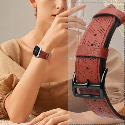 Strap Leather for Apple Watch 38 / 40 / 41 mm band bracelet - red — Hurtel