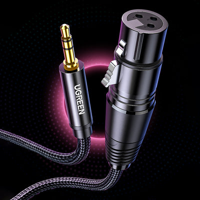 Ugreen audio cable 3.5mm mini jack (male) - XLR (female) 1m black (AV182)