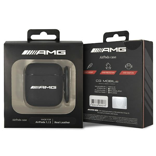 AMG AMA2SLWK AirPods cover black/black Leather — Mercedes