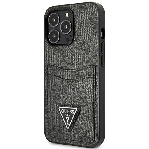 Guess GUHCP13LP4TPK iPhone 13 Pro / 13 6.1" black/black hardcase 4G Triangle Logo Cardslot
