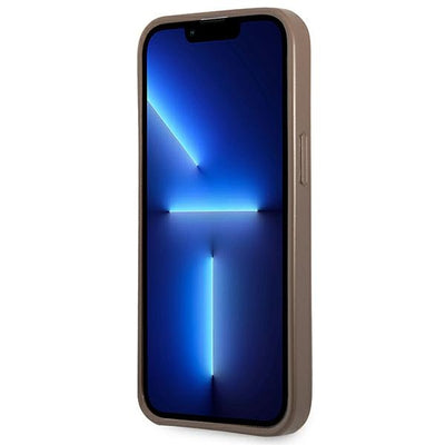 Guess 4G Triangle Logo Cardslot Case for iPhone 13 Pro / 13 - Brown