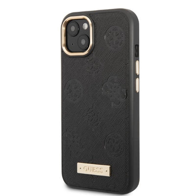Guess GUHMP13MSAPSTK iPhone 13 6.1" black/black hardcase Peony Logo Plate MagSafe