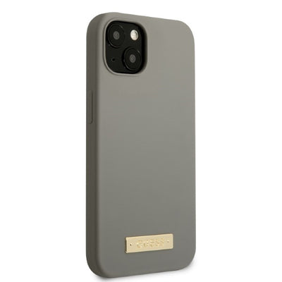Guess GUHMP13MSPLG iPhone 13 6.1" grey/grey hard case Silicone Logo Plate MagSafe