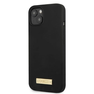 Guess GUHMP13MSPLK iPhone 13 6.1" black/black hard case Silicone Logo Plate MagSafe
