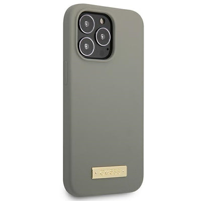 Guess GUHMP13XSPLG iPhone 13 Pro Max 6.7" grey/grey hard case Silicone Logo Plate MagSafe