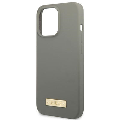 Guess GUHMP13XSPLG iPhone 13 Pro Max 6.7" grey/grey hard case Silicone Logo Plate MagSafe