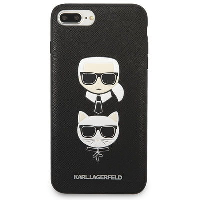 Karl Lagerfeld Saffiano Karl&amp;Choupette Head case for iPhone 7 Plus / iPhone 8 Plus - black