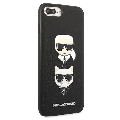 Karl Lagerfeld Saffiano Karl&amp;Choupette Head case for iPhone 7 Plus / iPhone 8 Plus - black