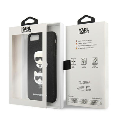 Karl Lagerfeld Saffiano Karl&amp;Choupette Head case for iPhone 7 Plus / iPhone 8 Plus - black