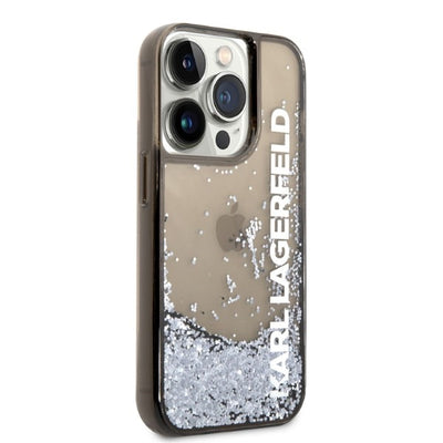 Karl Lagerfeld Liquid Glitter Elong case for iPhone 14 Pro - black