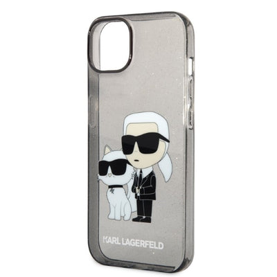 Karl Lagerfeld Glitter Karl&amp;Choupette case for iPhone 14 Plus - black
