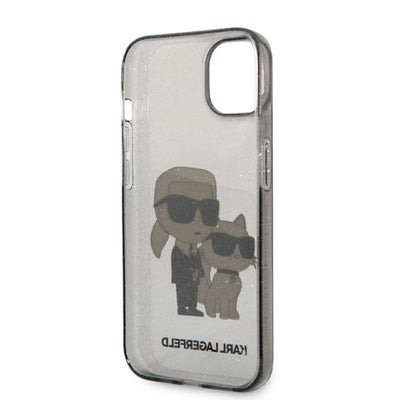 Karl Lagerfeld Glitter Karl&amp;Choupette case for iPhone 14 Plus - black