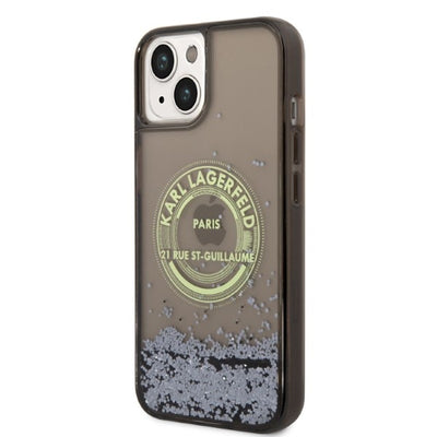 Karl Lagerfeld Liquid Glitter RSG case for iPhone 14 Plus - black